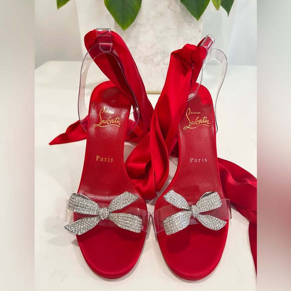 Christian Louboutin Astrinodo 100mm Embellished Ankle-Tie Sandals - Picture 3 of 13